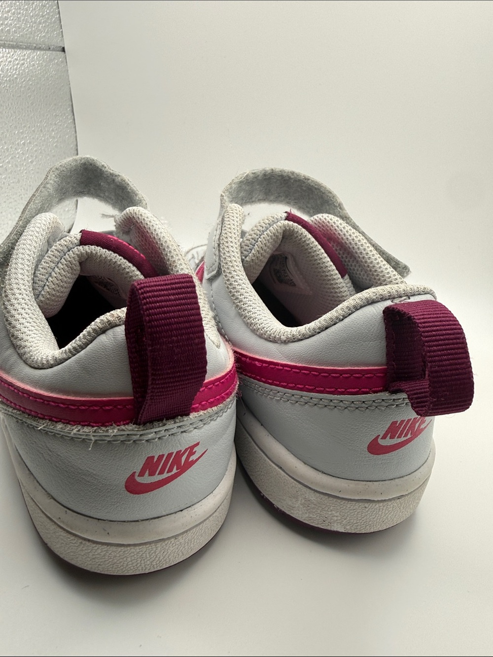 Nike Court Borough Low Recraft Kids Sneakers Gray Pink Athletic Shoes - Picture 6 of 11